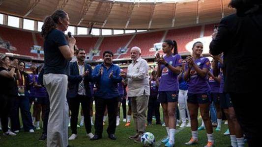 Ana Moser e Lula visitaram treinamento da Seleção Brasileira