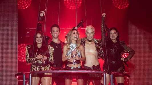 Anahí, Christian Chávez, Christopher von Uckermann, Dulce María e Maite Perroni na 'Soy Rebelde Tour'