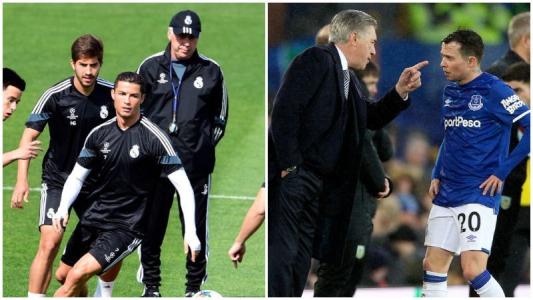 Ancelotti com Lucas Silva e Bernard