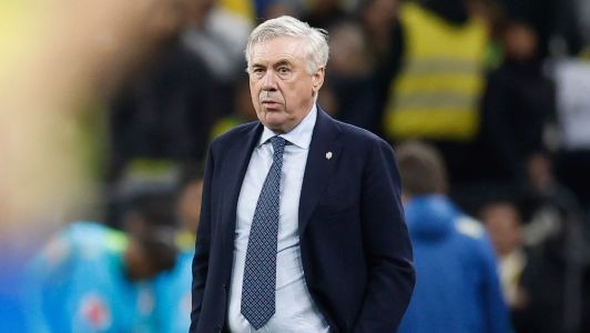 Carlo Ancelotti durante jogo da Seleção Brasileira em junho de 2025