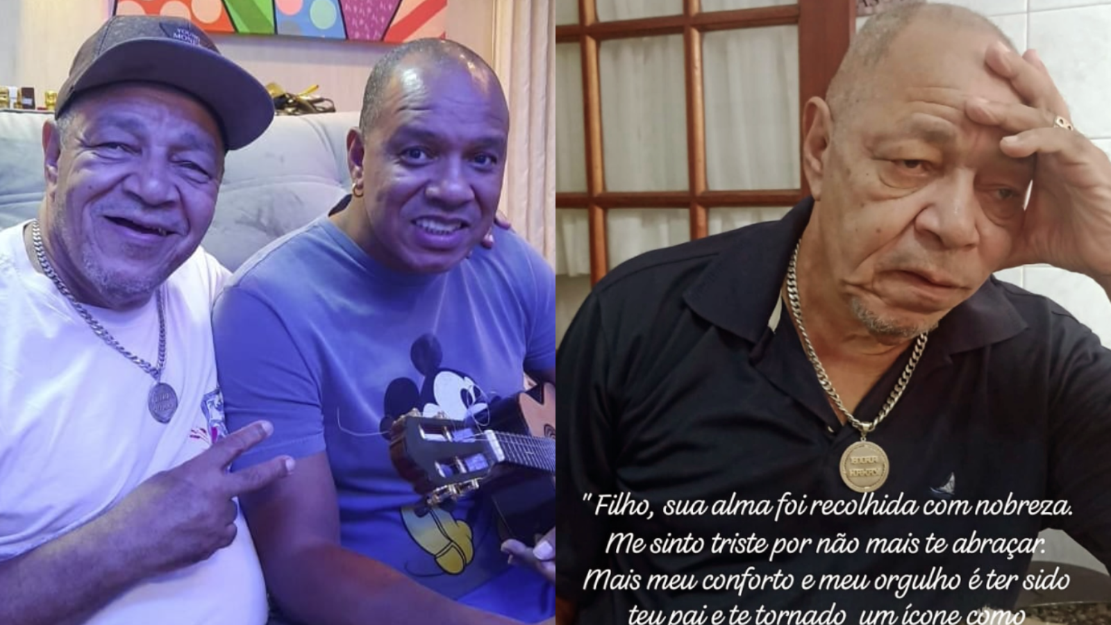 Pai de Anderson Leonardo, do Molejo, homenageia o filho após morte por câncer