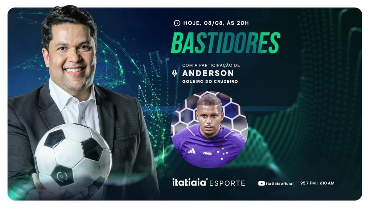 Anderson, do Cruzeiro, é o convidado do Bastidores nesta terça-feira (8)