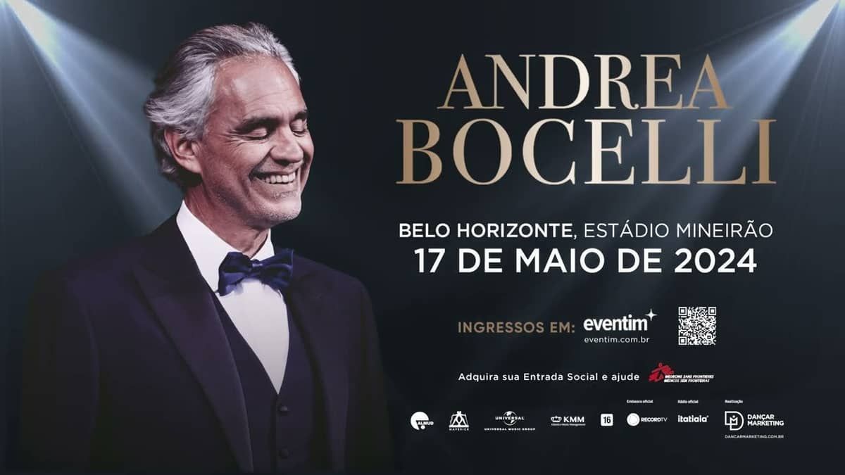 Andrea Bocelli anuncia apresentação em  Belo Horizonte em 2024