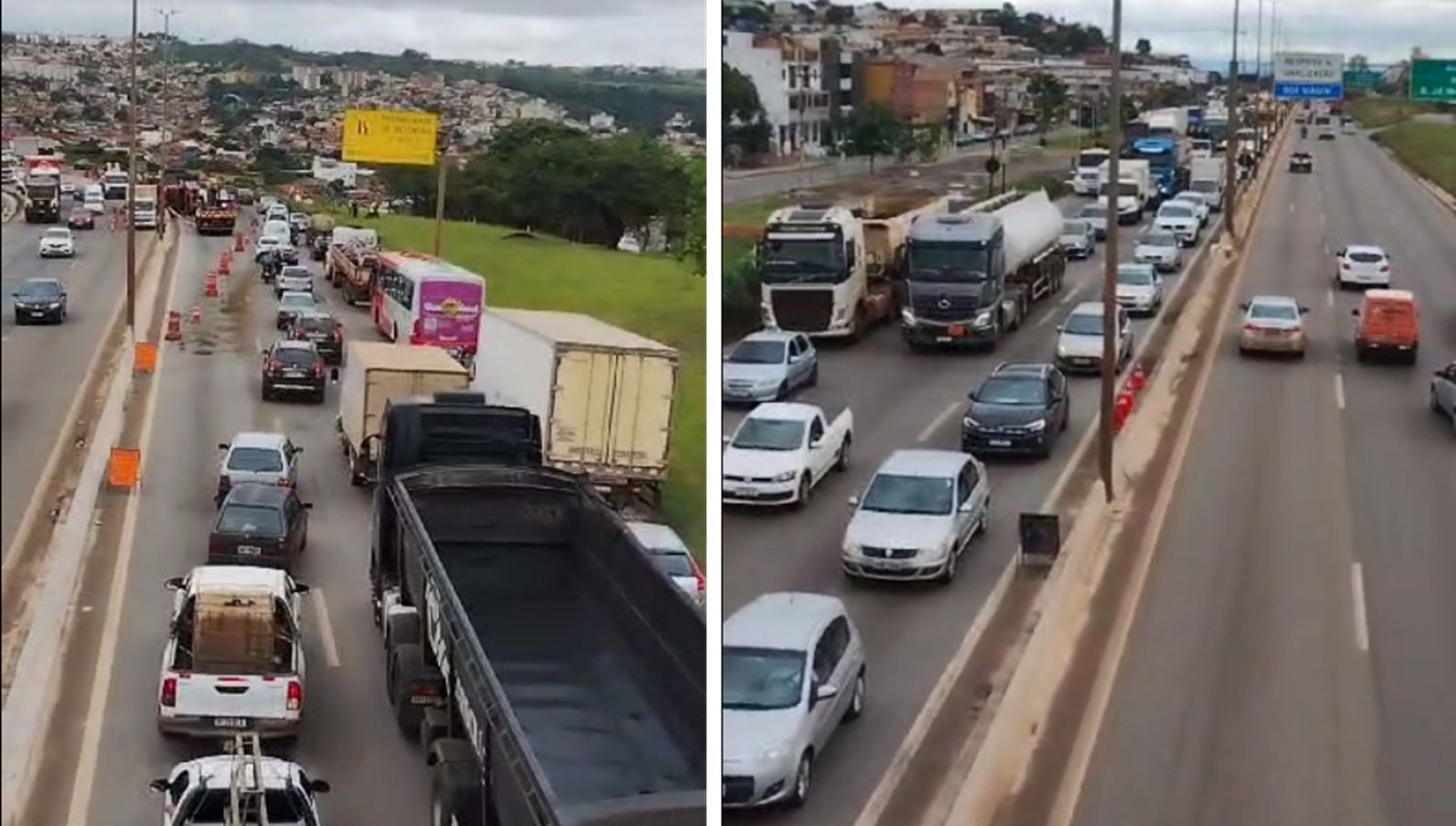 Vídeo: Anel Rodoviário começa a ser liberado, mas trânsito continua congestionado