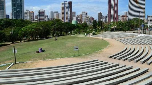 Anfiteatro do Parque do Cocó, em Fortaleza, que terá transmissão da final do Fortaleza no sábado