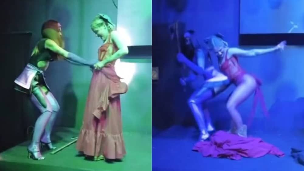 Vídeo: Anitta 'arranca' roupa de Luísa Sonza em festa de Halloween