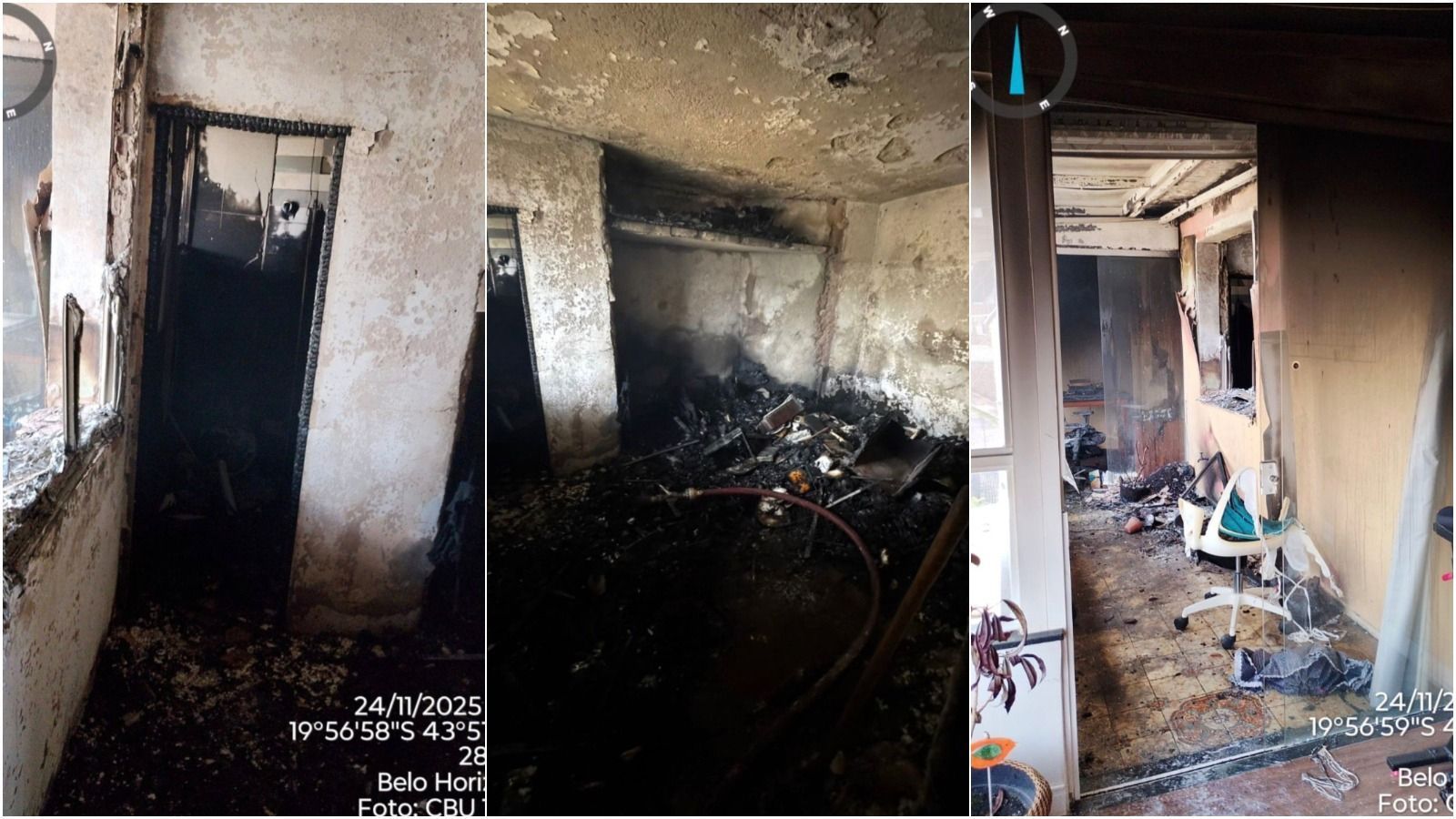 Incêndio destrói cobertura na Região Centro-Sul de BH; prédio foi evacuado