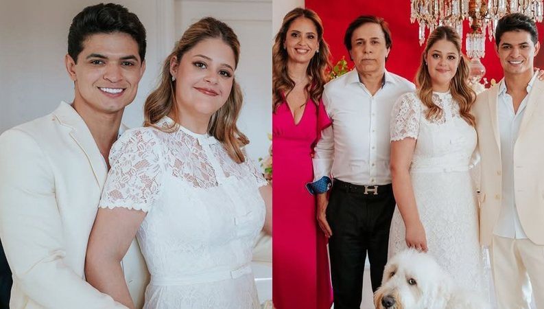 Filha de Tom Cavalcante se casa com cantor sertanejo após polêmicas