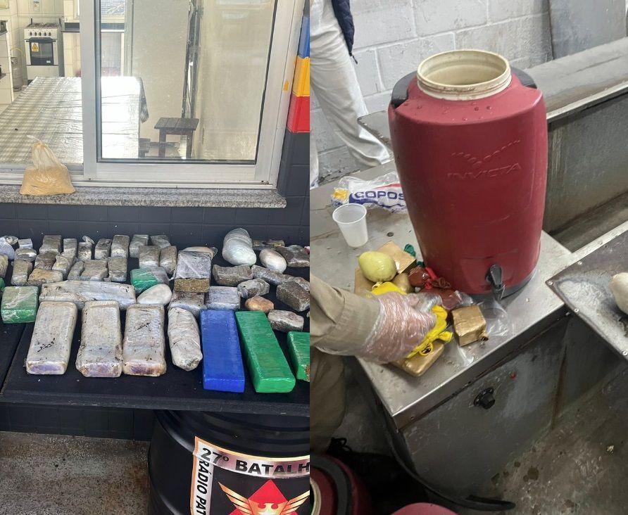 PM apreende drogas em garrafões de café que iriam para prisão em Juiz de Fora (MG)