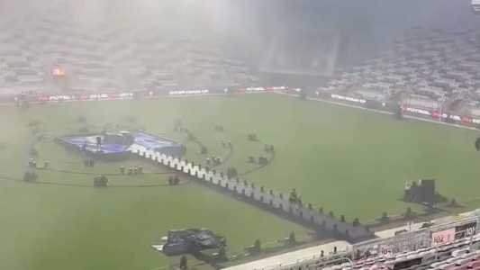 Apresentação de Messi no Inter Miami foi temporariamente suspensa por conta da chuva