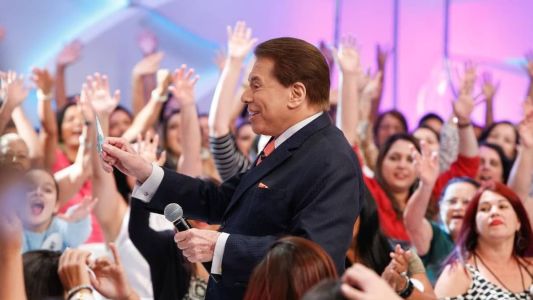 Apresentador Silvio Santos em programa do SBT