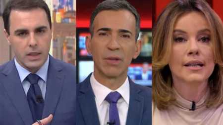 Natuza Nery e Rafael Colombo ocupam os postos de César Tralli e Daniela Lima, respectivamente