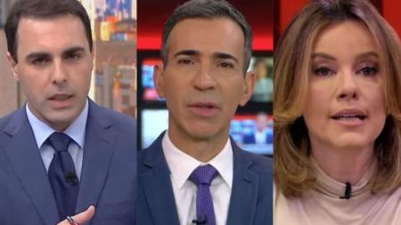 Natuza Nery e Rafael Colombo ocupam os postos de César Tralli e Daniela Lima, respectivamente