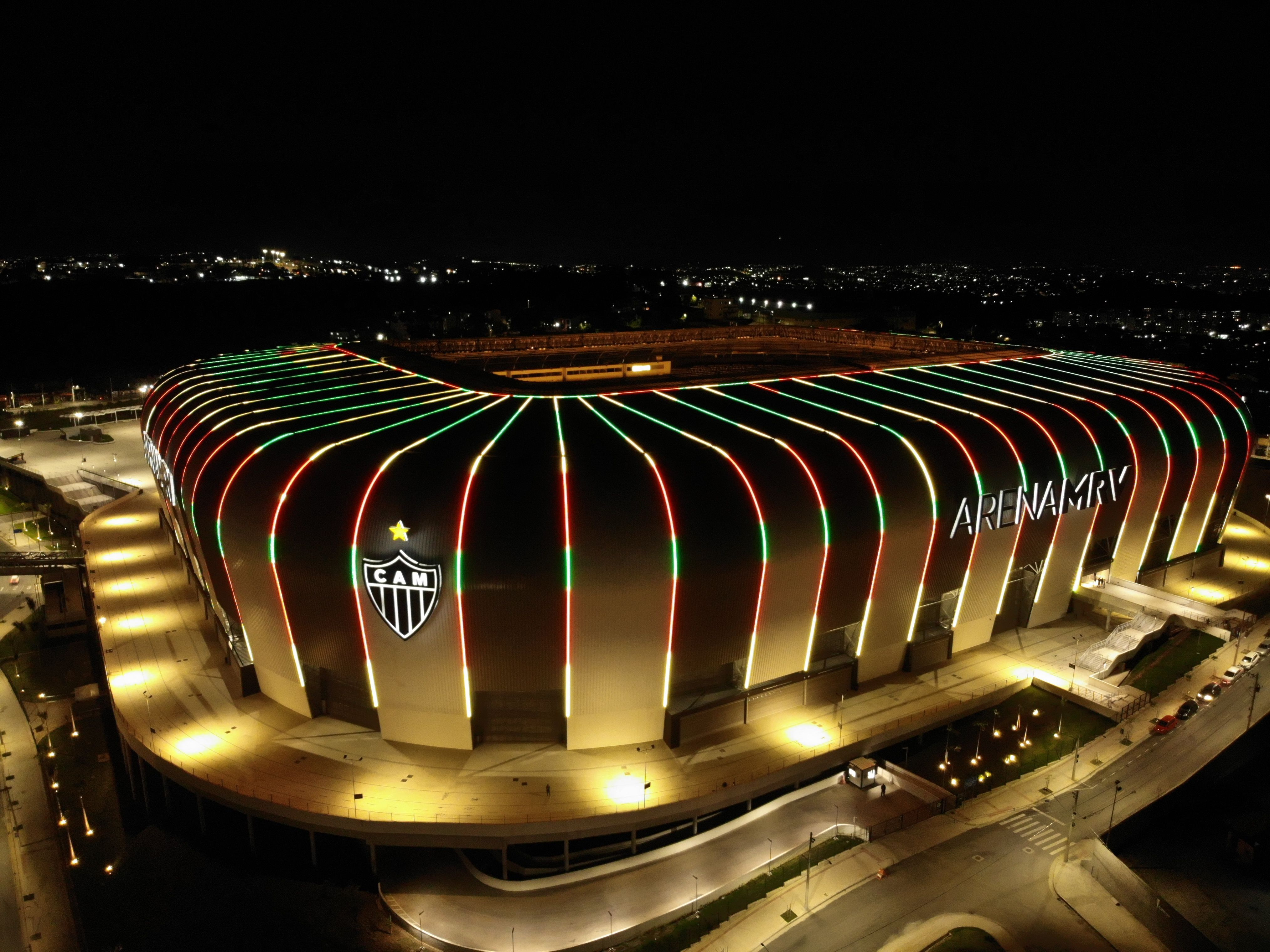 Atlético se solidariza com povo gaúcho e ilumina Arena MRV com cores do RS