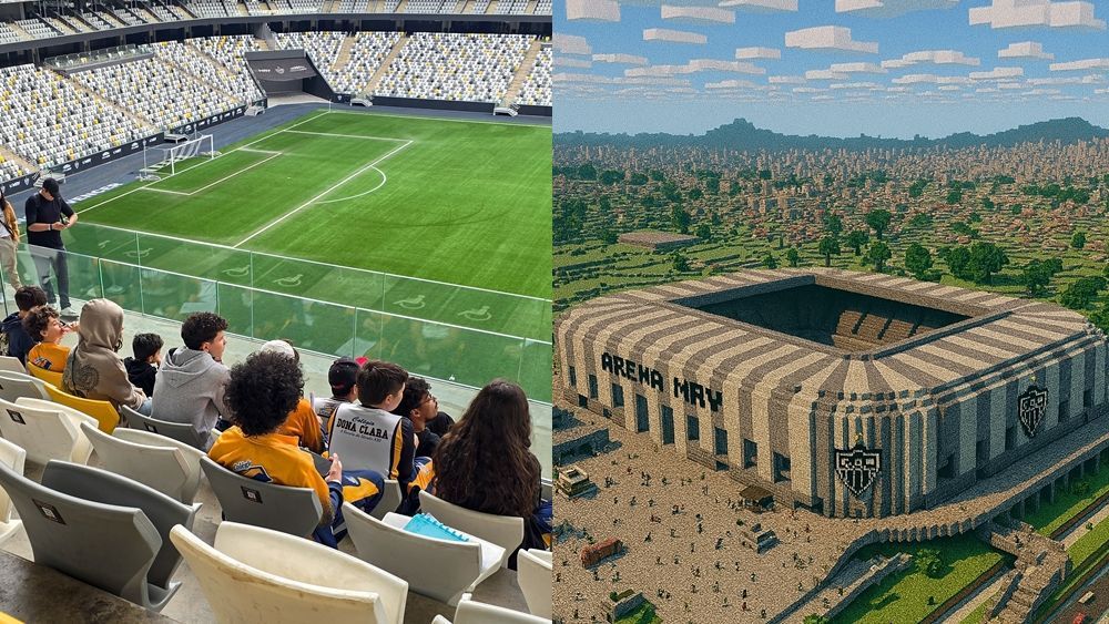 Minecraft: alunos visitam Arena MRV para recriar estádio no mundo virtual