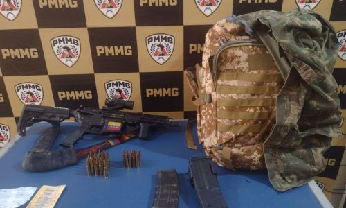 Arma apreendida durante buscas da Polícia Militar