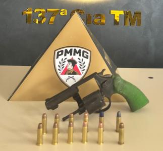 Revólver calibre .38 estava com a numeração suprimida e seis cartuchos intactos