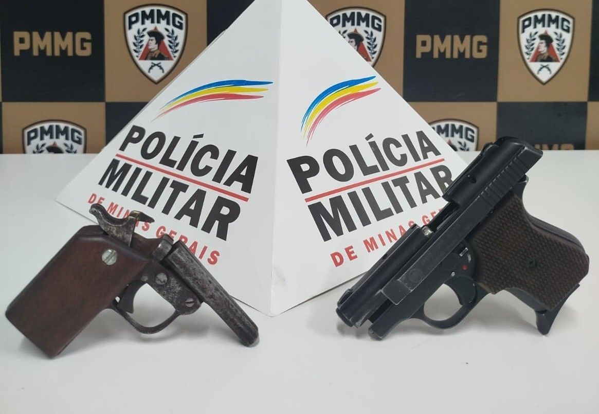 Armas de fogo são apreendidas e dupla presa por porte ilegal em Coronel Fabriciano