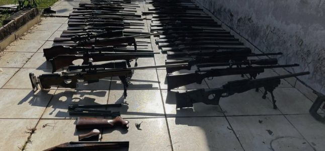 Armas de fogo apreendidas em São Roque (SP)