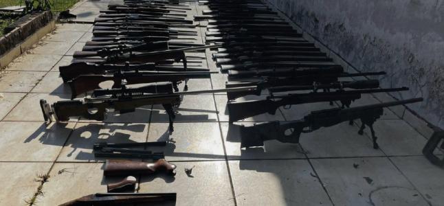 Armas de fogo apreendidas em São Roque (SP)