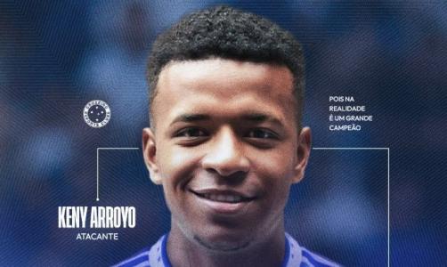 Imagem de anúncio de Keny Arroyo como novo jogador do Cruzeiro
