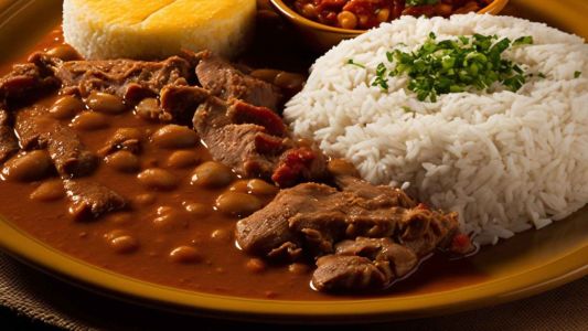 Arroz feijão e carne