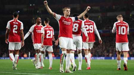 Arsenal na vitória pela Champions League