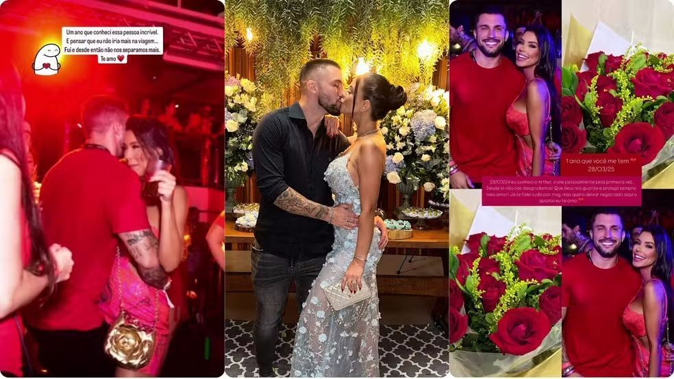 Ex-BBBs Arthur Picoli e Ivy Moraes celebram um ano do primeiro encontro