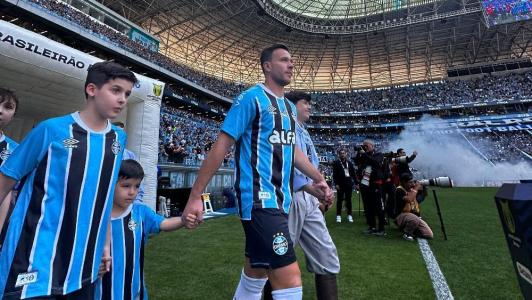 Arthur, do Grêmio, em partida contra o Mirassol, pela Série A do Campeonato Brasileiro