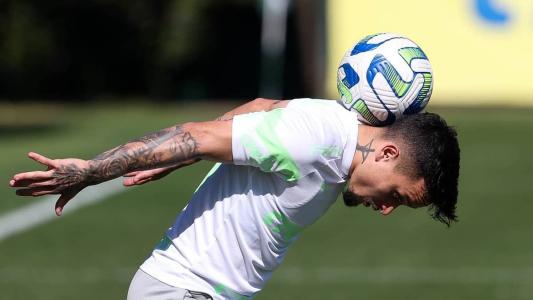 Artur treinou com o elenco do Palmeiras na Academia de Futebol