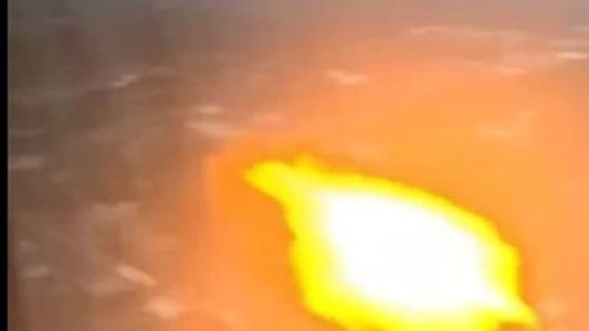 Asa do avião pagou fogo após pássaro atingir a aeronove