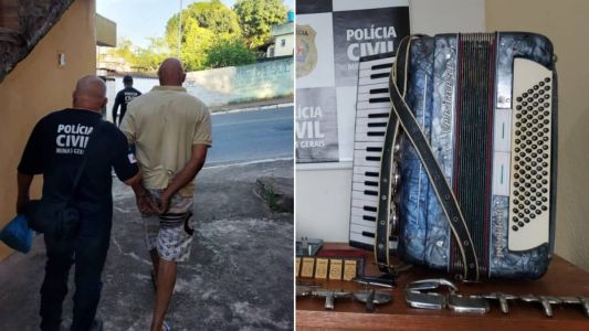 O suspeito chegou a agredir dois idosos que se recusaram a entregar os instrumentos