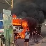Vídeo: carreta pega fogo e interdita importante rodovia da Grande BH