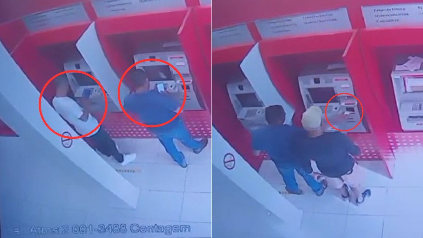 Vídeo mostra como criminosos aplicavam golpe do chupa-cabra 'sofisticado' em agência de Contagem