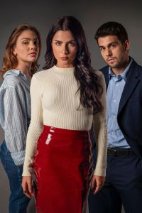 Paula (Debora Ozório), Soraia (Jade Picon) e Lucas Trajano (Daniel Rangel)