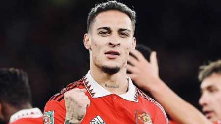 Atacante Antony, do Manchester United