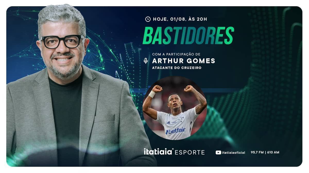 Arthur Gomes, do Cruzeiro, é o convidado do Bastidores nesta terça-feira (1º)