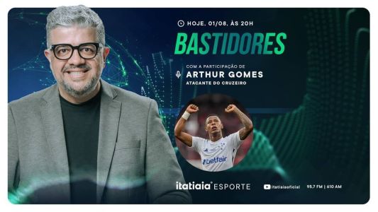 Atacante do Cruzeiro, Arthur Gomes é o convidado do Bastidores nesta terça (1º)
