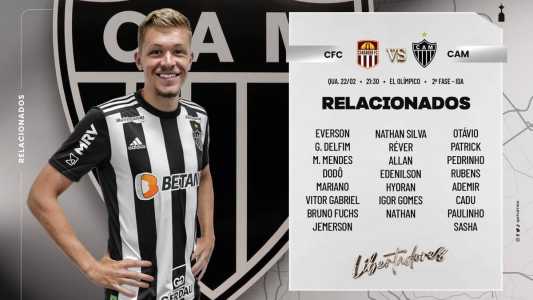 Atlético divulgou relacionados para estreia na Venezuela contra o Carabobo