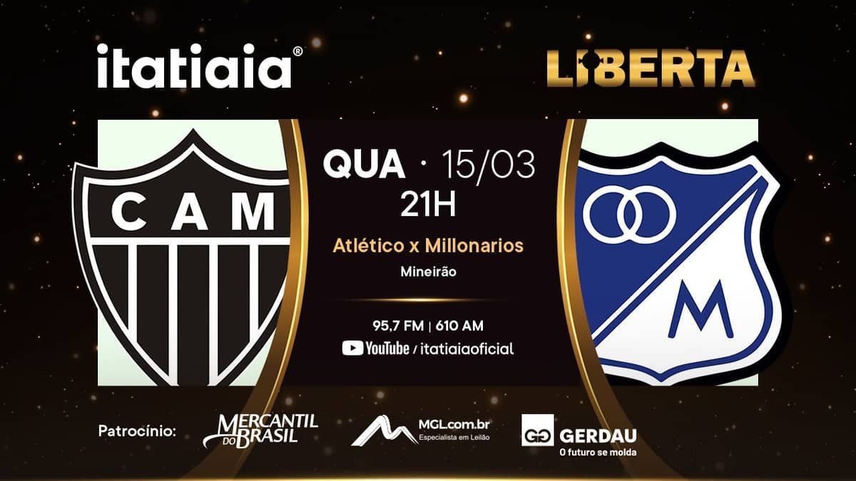 Atlético x Millonarios: acompanhe jogo da Libertadores na Itatiaia