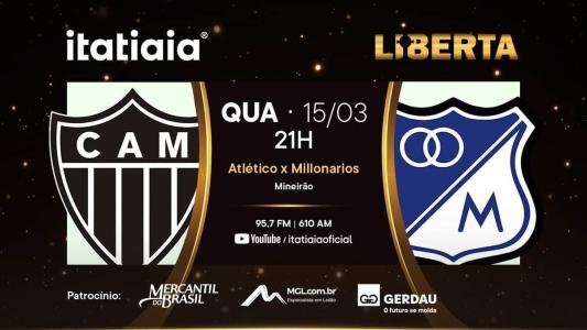 Atlético e Millonarios jogam às 21h30 desta quarta (15) no Mineirão