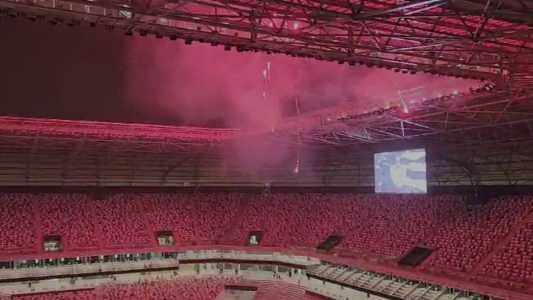 Atlético fez queima de fogos na Arena MRV em homenagem ao título brasileiro de 1937