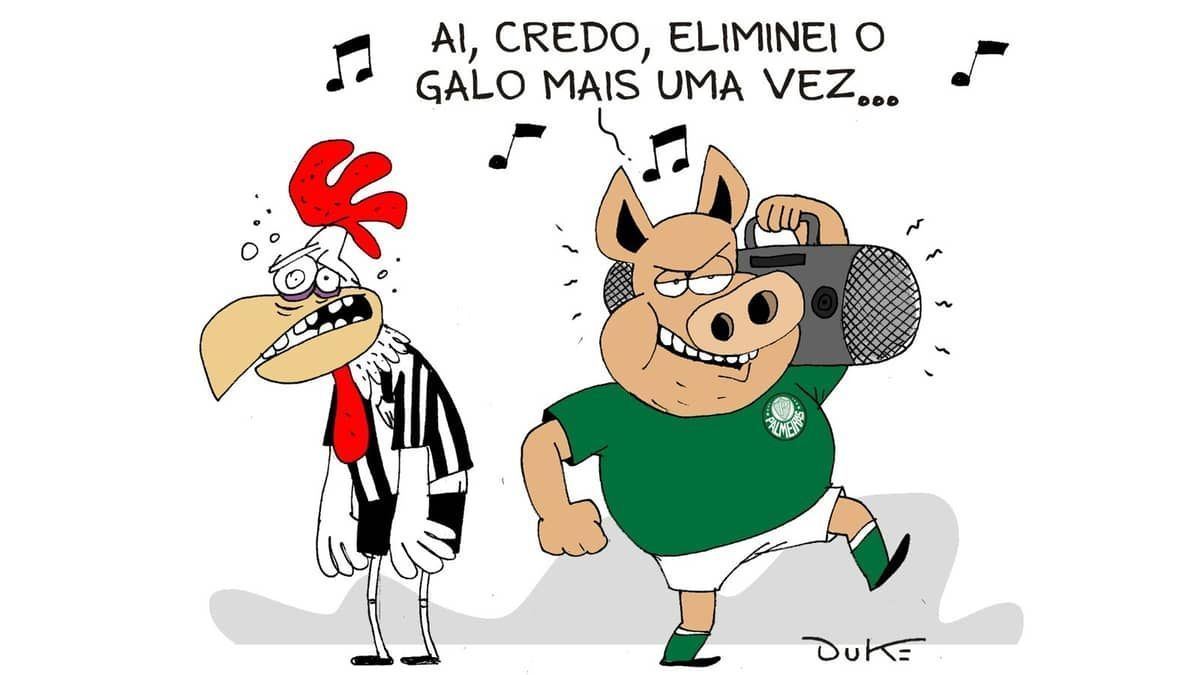 Charge do Duke: Palmeiras elimina Galo na Libertadores pela 3ª vez seguida