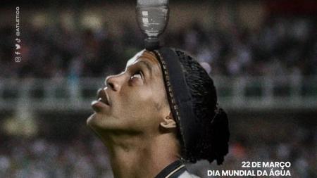 Atlético lembra Ronaldinho Gaúcho no Dia Mundial da Água