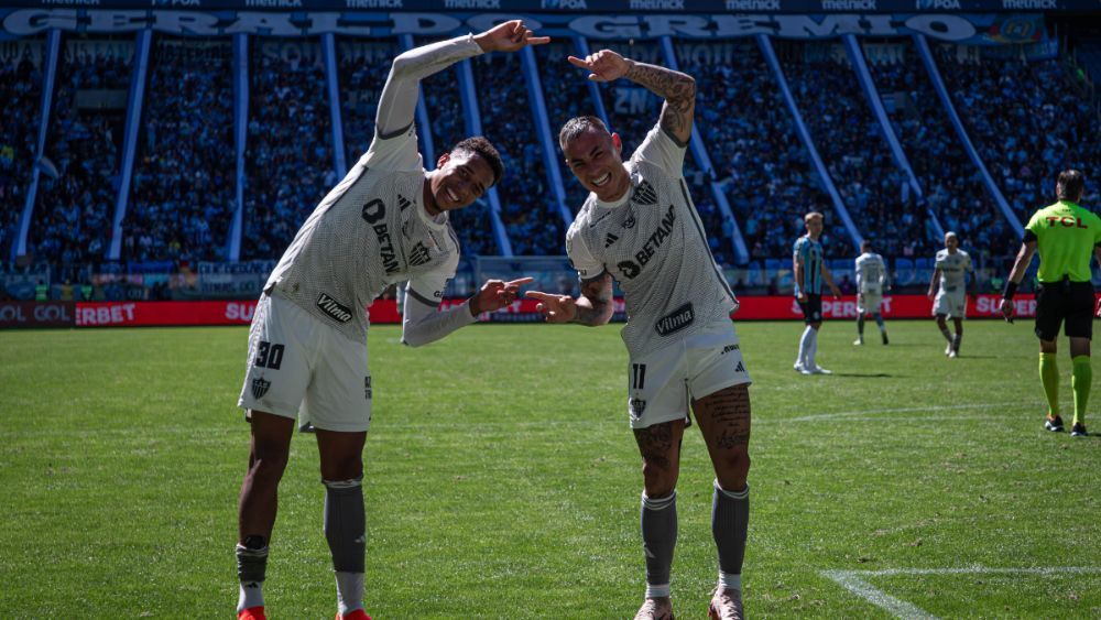 Saiba origem de comemoração ‘inusitada’ de dupla do Atlético contra o Grêmio