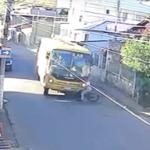 Vídeo: ciclista avança cruzamento, é atingido por escolar e arremessado em MG