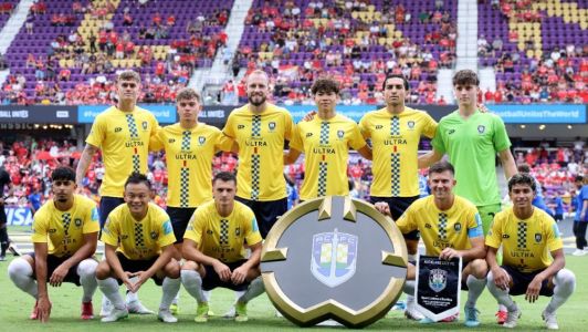 Time do Auckland City para jogo contra o Benfica pelo Mundial de Clubes da Fifa