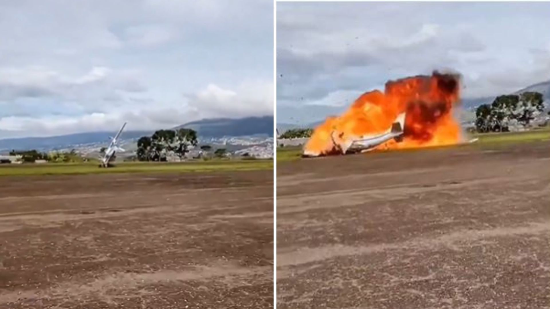 Avião cai e explode logo após a decolagem na Venezuela; duas pessoas morreram