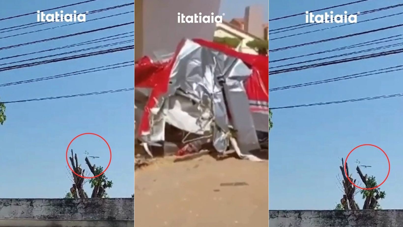Vídeo mostra momento da queda de avião que atingiu uma moto e uma van em Teresina