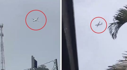 Foto mostra queda de avião em São Paulo